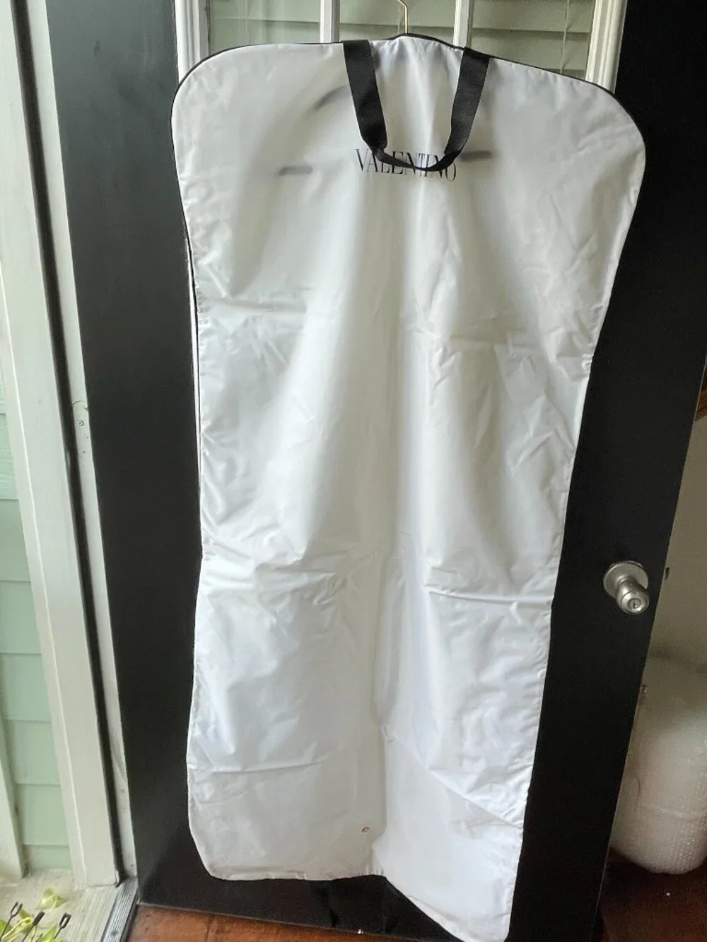 Valentino White Nylon Garment/Travel Bag-Zip Storage